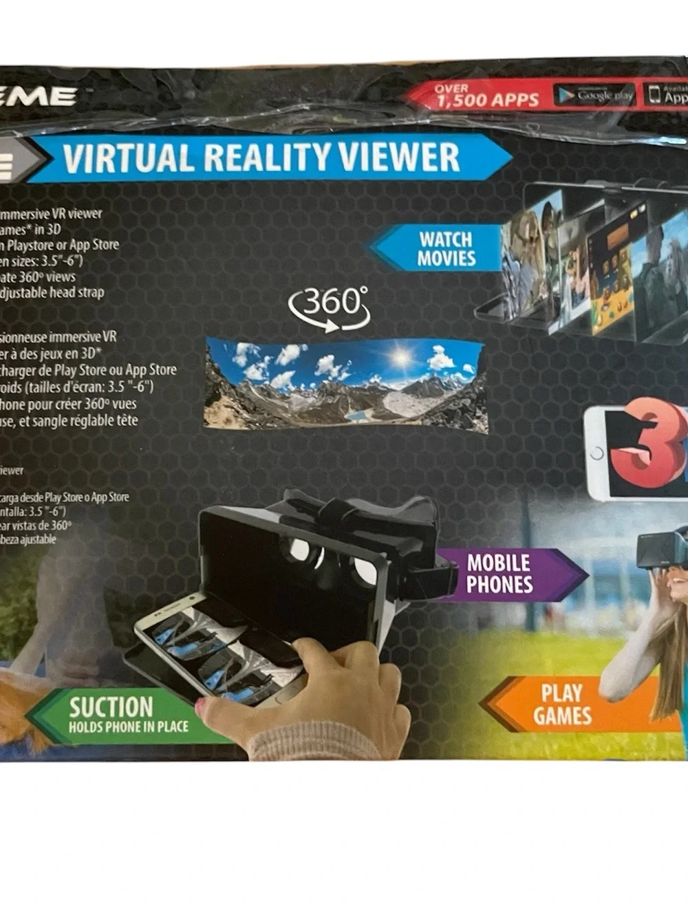 VR VUE Black Smartphone Virtual Reality viewer 3D Headset. Brand new in box.